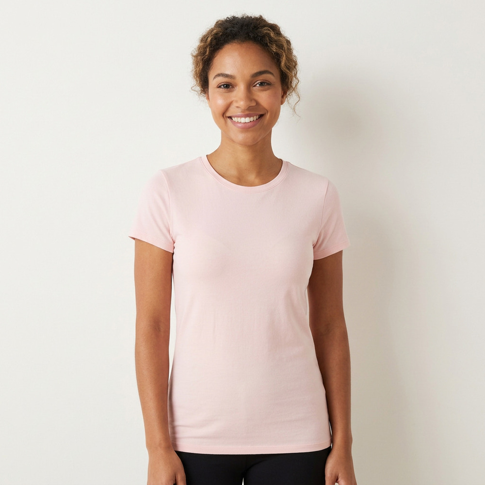 Mossimo Baby Pink Crewneck Cotton Stretch Tee S
